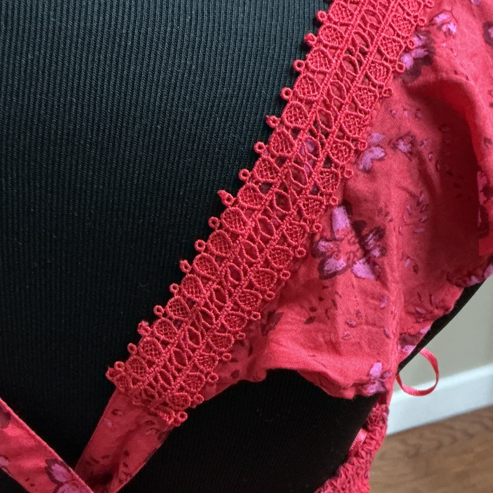 Free People Boho Floral Red Women's 2p  Skirt /matching Top. Festival , cottage - Picture 10 of 15
